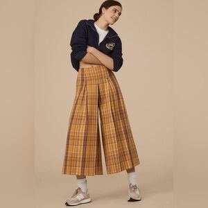 NWT Maeve Plaid Wide Leg High Wasited Kilt Culotte Anthropolgie Size XS Petite